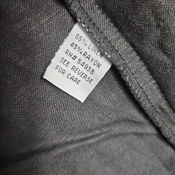 Jennifer Eden sz 14 Cutout Jacket linen rayon cardigan long sleeve Black - Picture 4 of 10